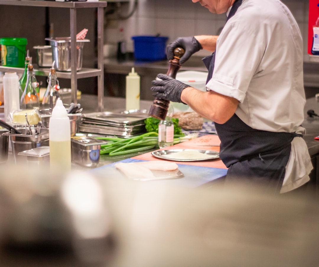 Professional chef preparing gourmet food