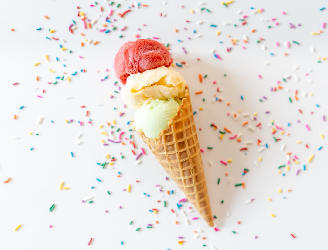 Colorful artisan ice cream scoops